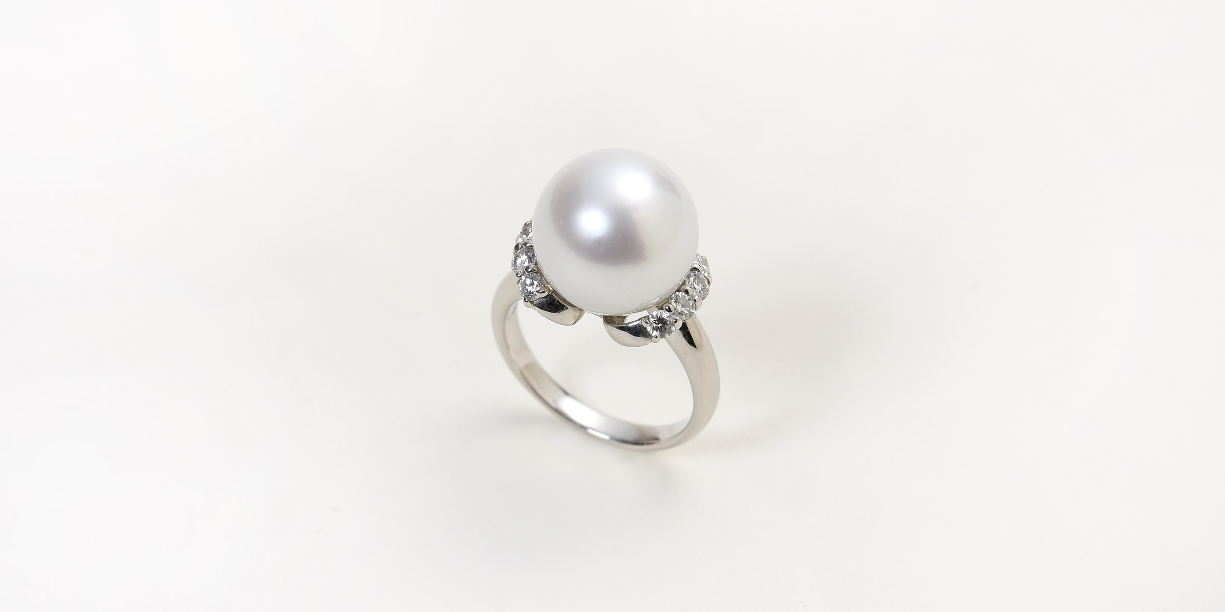 アクセサリー真珠&ダイヤのリング